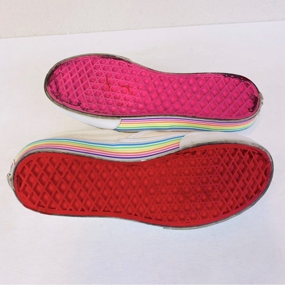 Vans x Flour Shop Leather Rainbow Unicorn Slip On Sneakers Size 5 - Picture 8 of 10